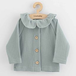 Dojčenský kabátik na gombíky New Baby Luxury clothing Laura sivý - Sivá