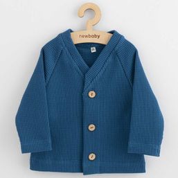 Dojčenský kabátik na gombíky New Baby Luxury clothing Oliver modrý - Modrá
