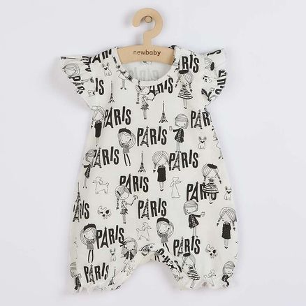 Dojčenský letný bavlnený overal New Baby Paris - Biela