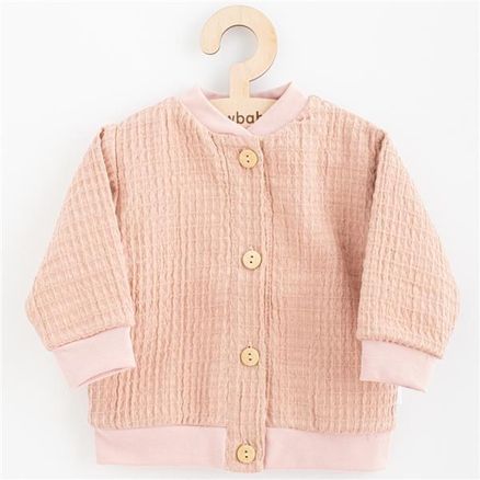 Dojčenský mušelínový kabátik New Baby Comfort clothes - Ružová