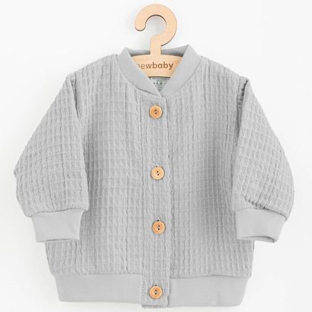 Dojčenský mušelínový kabátik New Baby Comfort clothes - Sivá