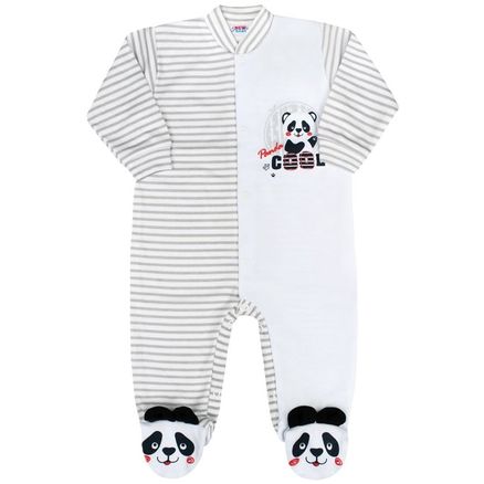 Dojčenský overal New Baby Panda - Sivá