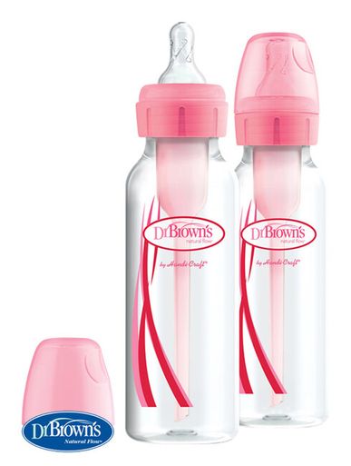 DR.BROWN'S Fľaša antikolik Options+ úzka 2x250 ml plast ružová