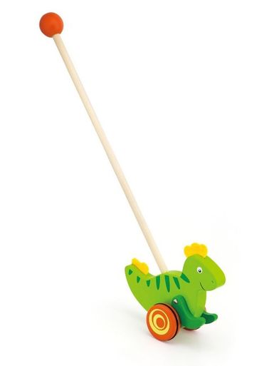 Drevená jazdiaca hračka Viga dinosaurus - Zelená
