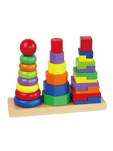 Drevené farebné pyramidy pre deti Viga - Multicolor
