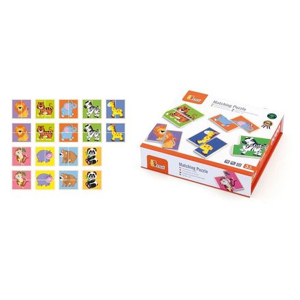 Drevené puzzle Viga Zvieratka 36ks - Multicolor