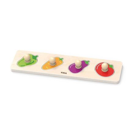 Drevené puzzle zelenina Viga - Multicolor
