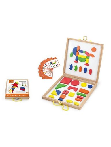 Drevený kufrík s magnetickými kockami pre deti Viga - Multicolor