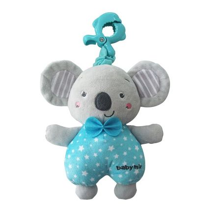 Edukačná hrajúca plyšová hračka s klipom Baby Mix koala - Tyrkysová