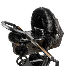 FLOO FOR BABY Kožušina na kočík- Čierna
