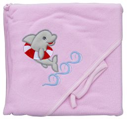 Froté osuška - Scarlett delfín s kapucňou - rúžová