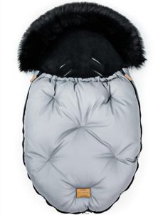 Fusak s kožušinou FLOO FOR BABY WINTER ALASKA BOTTLE GRAY-BLACK