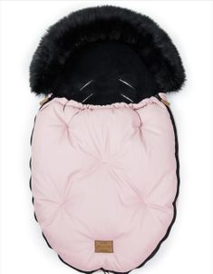 Fusak s kožušinou FLOO FOR BABY WINTER ALASKA BOTTLE PINK-BLACK