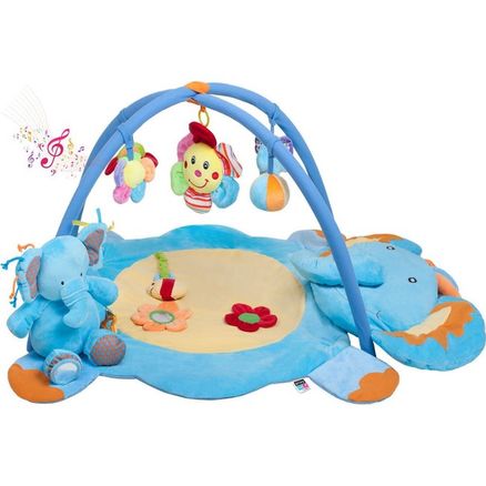 Hracia deka s melódiou PlayTo sloník s hračkou - Modrá