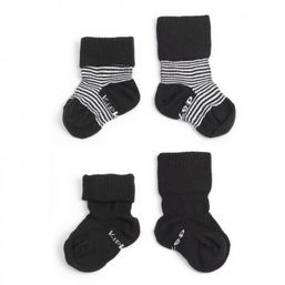 KipKep Detské ponožky Stay-on-Socks 0-6m 2páry Black Stripes