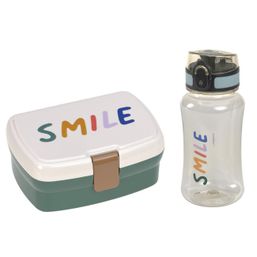 Lässig KIDS desiatový box a fľaša Lunch Set Little Gang Smile milky/ocean green
