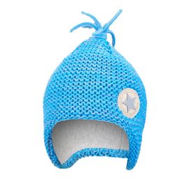 Little Angel Čiapka pletená na uši Outlast® - modrá 1 | 36-38 cm