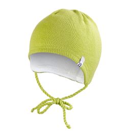 Little Angel Čiapka pletená zaväzovacia LA Outlast® - zelená 1 | 36-38 cm