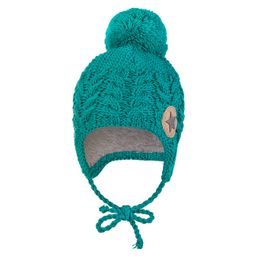 Little Angel Čiapka pletená zaväzovacia vrkoče LA Outlast ® - zelená 3 | 42-44 cm