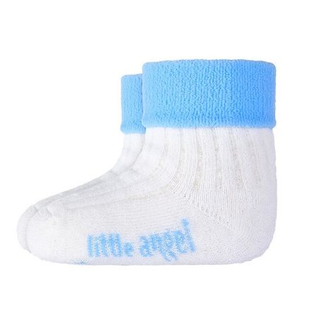 Little Angel Ponožky froté Outlast® - biela/sv.modrá 10-14 | 7-9 cm