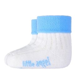 Little Angel Ponožky froté Outlast® - biela/sv.modrá 15-19 | 10-13 cm