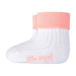 Little Angel Ponožky froté Outlast® - biela/sv.ružová 10-14 | 7-9 cm