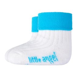 Little Angel Ponožky froté Outlast® - biela/tyrkys 10-14 | 7-9 cm