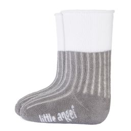 Little Angel Ponožky froté Outlast® - tm. šedá/biela 10-14 | 7-9 cm
