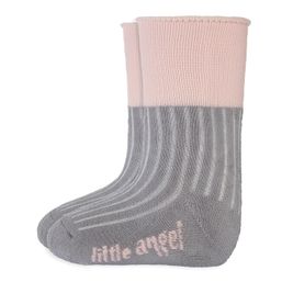 Little Angel Ponožky froté Outlast® - tm. šedá/sv. ružová 10-14 | 7-9 cm
