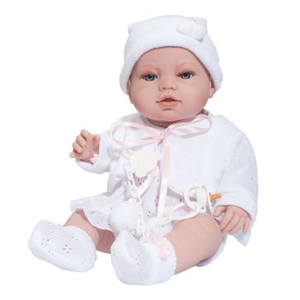 Luxusná detská bábika-bábätko Berbesa Terezka 43cm - Biela