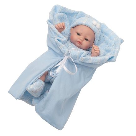 Luxusná detská bábika-bábätko chlapček Berbesa Charlie 28cm - Modrá