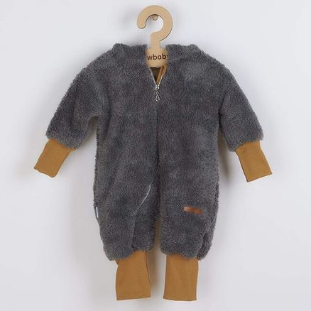 Luxusný detský zimný overal New Baby Teddy bear sivý - Sivá
