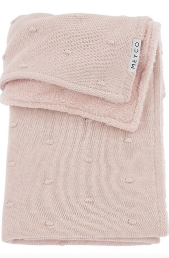 Meyco deka do kočíku/kolisky fleece Mini Knots 75x100 cm soft pink 75x100 cm