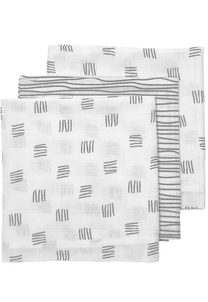 Meyco plienky 3-balenie Block stripe grey 70 x 70 cm