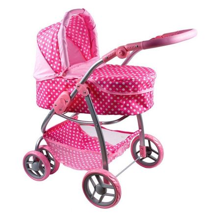 Multifunkčný kočík pre bábiky PlayTo Jasmínka svetlo ružový - Ružová