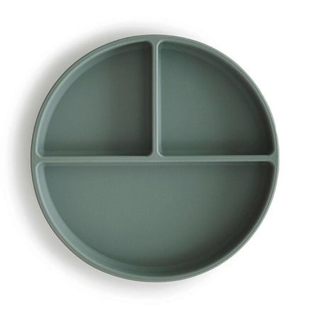 Mushie silikónový tanier s prísavkou Cambridge Blue