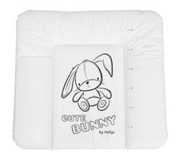 NELLYS Prebaľovacia podložka, mäkká, Cute Bunny, 85 x 72cm, biela
