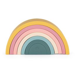 PETITE&MARS Hračka silikónová skladacia TAKE&MATCH Rainbow Intense Ochre 12m+ + Darček vlhčené obrúsky SO PURE 56ks