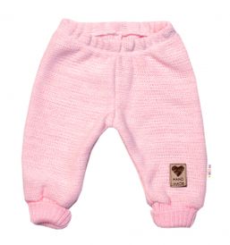 Pletené dojčenské nohavice Hand Made Baby Nellys, ružové, veľ. 68/74