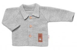 Pletený svetrík s gombíkmi Boy, Baby Nellys, sivý, veľ. 68