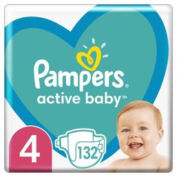 Plienky Active Baby 4 MAXI 9-14kg 132ks Pampers