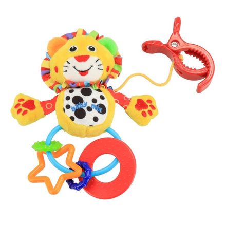 Plyšová hračka s hrkálkou Baby Mix gepardík - Žltá