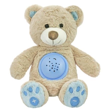 Plyšový zaspávačik medvedík s projektorom Baby Mix modrý - Modrá