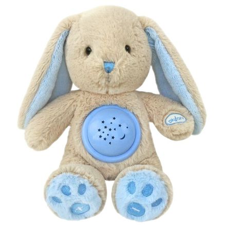 Plyšový zaspávačik zajačik s projektorom Baby Mix modrý - Modrá