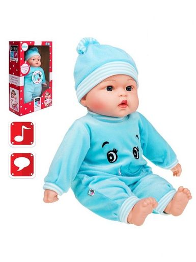 Poľsky hovoriaca a spievajúca detská bábika PlayTo Beatka 46 cm - Modrá