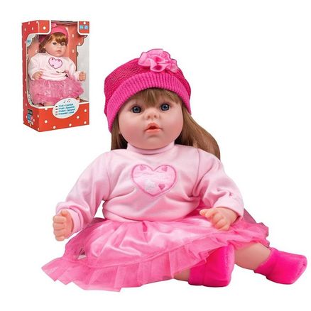 Poľsky hovoriaca a spievajúca detská bábika PlayTo Tina 46 cm - Ružová