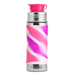 Pura® nerezová fľaša so športovým uzáverom 325ml ružovo-biela