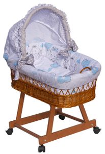 Scarlett Proutěný košík na miminko s boudičkou Scarlett Gusto - modrá