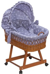 Scarlett Proutěný košík na miminko s boudičkou Scarlett hvězdička - šedá