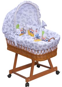 Scarlett Proutěný košík na miminko s boudičkou Scarlett Kulíšek - šedá